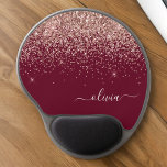 Burgundy Blush Pink Rose Gold Glitter Monogram Gel Muismat<br><div class="desc">Roos Gold - Blush Pink en Burgundy Sparkle Glitter Monogram Name and Initiaal Mousepad (Muismat). Dit maakt de perfecte liefhebbende 16 verjaardag,  bruiloft,  vrijgezellenfeest,  verjaardagsdag,  baby shower of vrijgezellenfeest voor iemand die van luxe glam en stijl houdt.</div>