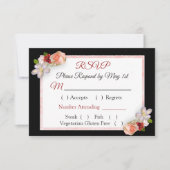 Burgundy Blush Pink Rose Gold Weddenschap RSVP-kaa RSVP Kaartje (Voorkant)
