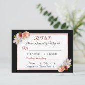 Burgundy Blush Pink Rose Gold Weddenschap RSVP-kaa RSVP Kaartje (Staand voorkant)