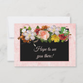 Burgundy Blush Pink Rose Gold Weddenschap RSVP-kaa RSVP Kaartje (Achterkant)