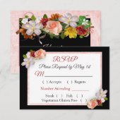 Burgundy Blush Pink Rose Gold Weddenschap RSVP-kaa RSVP Kaartje (Voorkant / Achterkant)