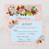 Burgundy Blush Pink Rose Gold Weddenschap RSVP-kaa RSVP Kaartje (Voorkant / Achterkant)
