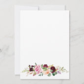 Burgundy Blush Pink Script Surprise Birthday Party Kaart (Achterkant)