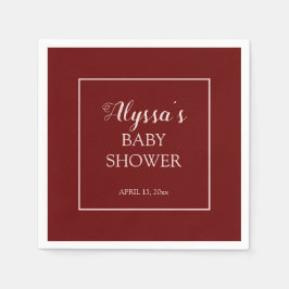 Burgundy Blush Pink Traditioneel Baby shower Servet