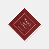 Burgundy Blush Pink Traditioneel Baby shower Servet (Hoek)