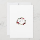 Burgundy Blush Pink Waterverf Flowers Baby shower Kaart (Achterkant)