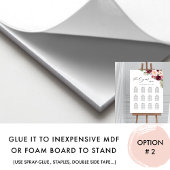 Burgundy Blush Pink Wedding Seding Chart Sign Poster