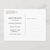 Burgundy Blush Pink Weduwfoto Save the Date Aankondigingskaart (Achterkant)
