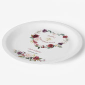 Burgundy Blush Plum Bloemenmeisje Bevestiging Papieren Bordje (Gekanteld)