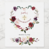 Burgundy Blush Plum Bloemenmeisje Bevestiging Wijn Etiket (Enkel label)