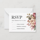 Burgundy Blush Protea Bloemen Trouw Uitnodiging | (Voorkant)
