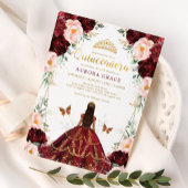 Burgundy Blush Quinceañera Princess Mis Quince Kaart