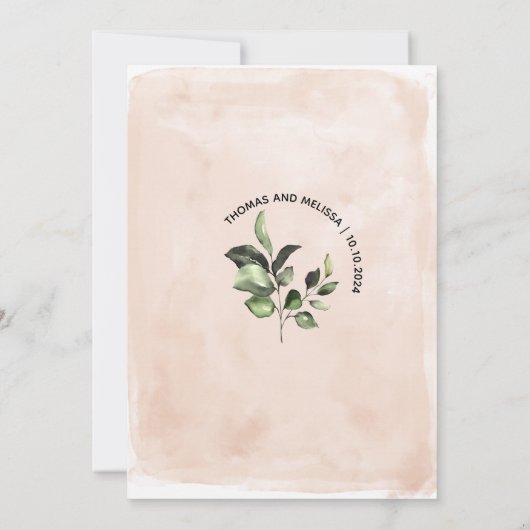 Burgundy Blush Roos Save The Date Aankondiging (Achterkant)