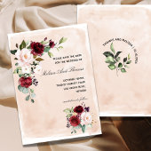 Burgundy Blush Roos Save The Date Aankondiging