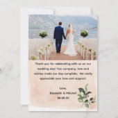 Burgundy Blush Roos Weduwfoto Hartelijk dank Kaart (Achterkant)