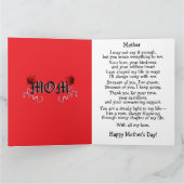 Burgundy Blush Roses Greenery Mother's Day  Kaart (Binnen)