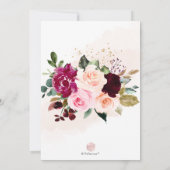 Burgundy Blush Roses Vrijgezellenfeest Kaart (Achterkant)