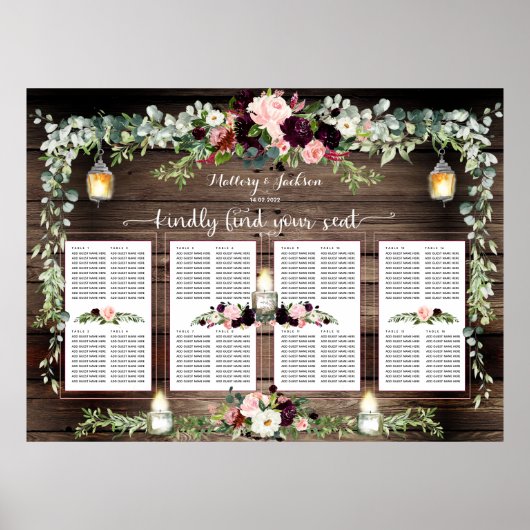 Burgundy Blush Roze 160 Guest Luxe Zetel Poster (Voorkant)