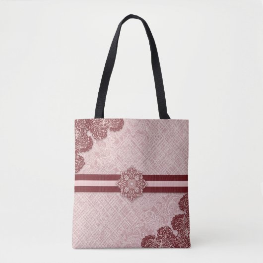 Burgundy & blush roze AI-kunst Tote Bag (Voorkant)