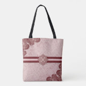 Burgundy & blush roze AI-kunst Tote Bag (Achterkant)