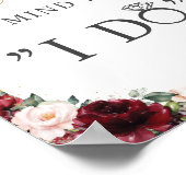 Burgundy Blush Roze Bloem Donut Mind If I Do Bord Poster (Hoek)