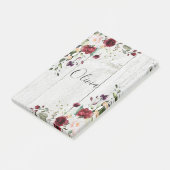 Burgundy Blush Roze Bloemige Rustieke Post-it® Notes (Schuin)