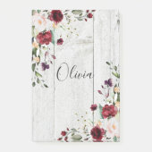 Burgundy Blush Roze Bloemige Rustieke Post-it® Notes (Voorkant)