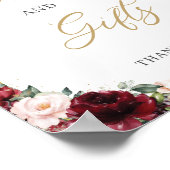 Burgundy Blush Roze Bloemkaarten en -cadeauschild Poster (Hoek)