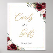 Burgundy Blush Roze Bloemkaarten en Geschenken Bor Poster (Voorkant)
