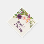 Burgundy Blush Roze Bloemstuk Verjaardag Servet (Hoek)