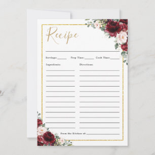 Burgundy Blush Rozen Floral brengen recept card Bedankkaart