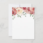 Burgundy & Blush Rozen, Huwelijksreactiekaart met  RSVP Kaartje (Achterkant)