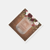 Burgundy Blush Rustic Mason Jar Wedding Napkins Servet (Hoek)