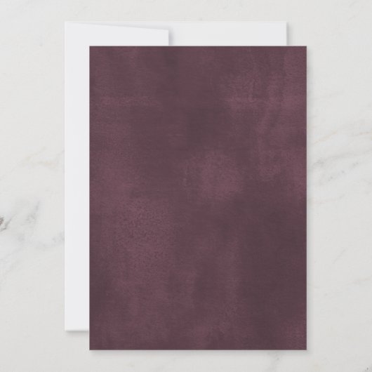 Burgundy blush rustige waterverf bruiloft kaart (Achterkant)