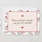 Burgundy Blush Sage Rozen Patroon Save the Date Kaart (Achterkant)