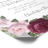 Burgundy Blush Silver Unplugged Wedding Sign Poster (Hoek)