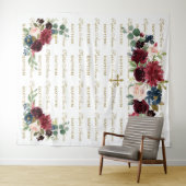 Burgundy Blush Step & Herhaal Baptism Backdrop Wandkleed (In Situ (horizontaal))