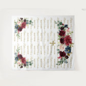 Burgundy Blush Step & Herhaal Baptism Backdrop Wandkleed (Voorkant (horizontaal))