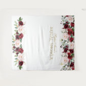 Burgundy Blush Trouwfeest Fotocabine Achtergrond Wandkleed (Voorkant (horizontaal))