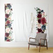 Burgundy Blush Vrijgezellenfeest Foto Booth Backdr Wandkleed (In Situ (horizontaal))