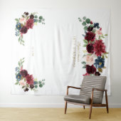 Burgundy Blush Vrijgezellenfeest Foto Booth Backdr Wandkleed (In Situ (horizontaal))