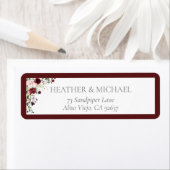 Burgundy Blush Vrijgezellenfeest Return Address Etiket (Insitu)