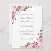 Burgundy blush waterverf elegant bruiloft kaart (Voorkant)