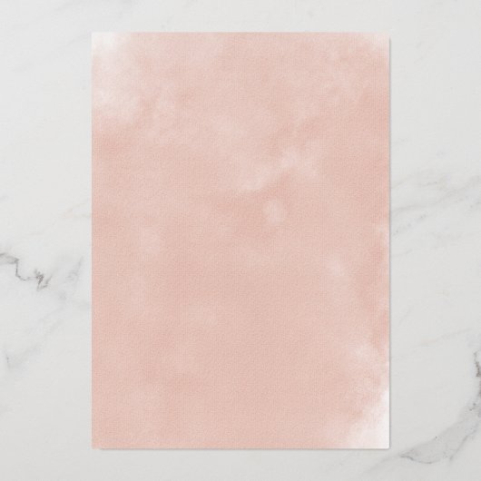 Burgundy & Blush Waterverf Elegant Wedding Gold Folie Uitnodiging (Achterkant)