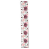 Burgundy blush waterverf floral lange tafelloper (Voorkant)