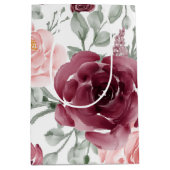 Burgundy blush waterverf floral   medium cadeauzakje (Voorkant)
