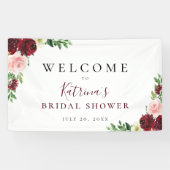 Burgundy Blush Waterverf Floral Spandoek (Horizontaal)