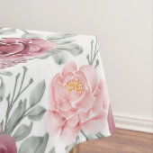 Burgundy blush waterverf floral  tafelkleed (Voorbeeld)