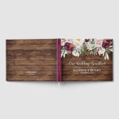 Burgundy Blush Waterverf Floral Wedding Gastenboek (Volledig)
