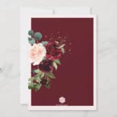 Burgundy Blush Waterverf Flowers Vrijgezellenfeest Kaart (Achterkant)
